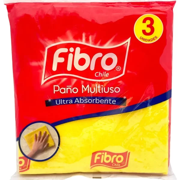 PAÑO FIBRO MULTIUSO ULTRA ABSORBENTE 3 UNIDADES