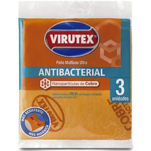 PAÑO MULTIUSO ANTICATERIAL COBRE VIRUTEX 3 UNIDADES